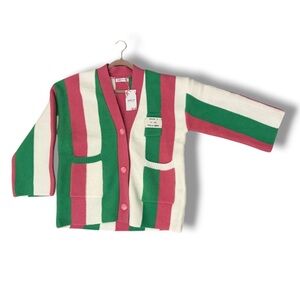 **NWT**JASCLS Vibrant Striped Cardigan Sweater